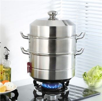 Pob kws Dumpling Seafood Food Steamer Soup Pot